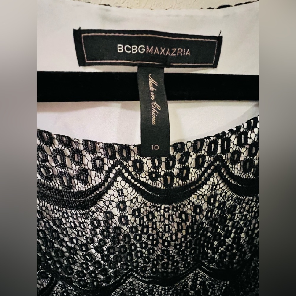 BCBG MAXAZARIA dress Black and white lace/silk - Picture 3 of 3